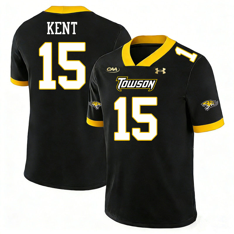 Towson Tigers #15 Nathan Kent College Football Jerseys,Uniforms-Black